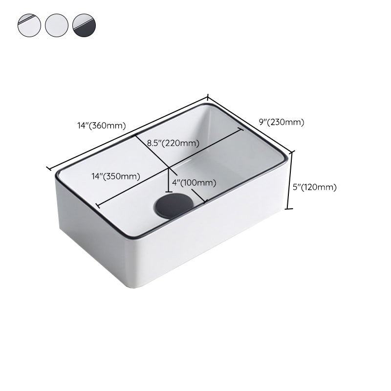 Modern Porcelain Trough Sink Rectangular Trough Bathroom Sink Clearhalo 'Bathroom Remodel & Bathroom Fixtures' 'Bathroom Sinks & Faucet Components' 'Bathroom Sinks' 'bathroom_sink' 'Home Improvement' 'home_improvement' 'home_improvement_bathroom_sink' 6652756