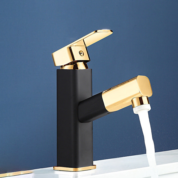 Light Luxury Bathroom Faucet Lever Handle Vessel Faucet with Swivel Spout Black 7.1" Clearhalo 'Bathroom Remodel & Bathroom Fixtures' 'Bathroom Sink Faucets' 'Bathroom Sinks & Faucet Components' 'bathroom_sink_faucets' 'Home Improvement' 'home_improvement' 'home_improvement_bathroom_sink_faucets' 6658549
