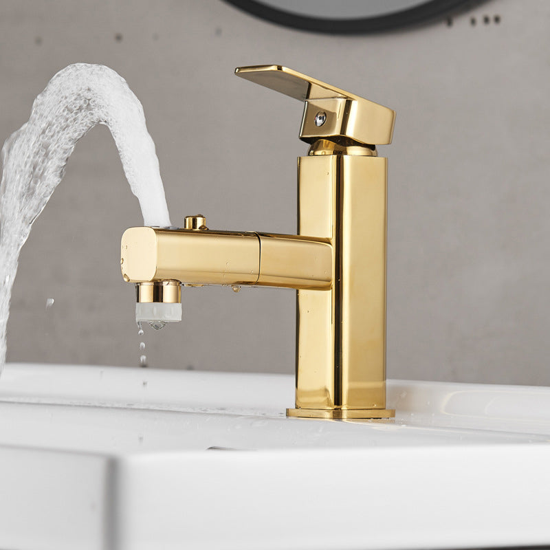 Light Luxury Bathroom Faucet Lever Handle Vessel Faucet with Swivel Spout Clearhalo 'Bathroom Remodel & Bathroom Fixtures' 'Bathroom Sink Faucets' 'Bathroom Sinks & Faucet Components' 'bathroom_sink_faucets' 'Home Improvement' 'home_improvement' 'home_improvement_bathroom_sink_faucets' 6658552