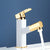 Light Luxury Bathroom Faucet Lever Handle Vessel Faucet with Swivel Spout White 7.1" Clearhalo 'Bathroom Remodel & Bathroom Fixtures' 'Bathroom Sink Faucets' 'Bathroom Sinks & Faucet Components' 'bathroom_sink_faucets' 'Home Improvement' 'home_improvement' 'home_improvement_bathroom_sink_faucets' 6658553