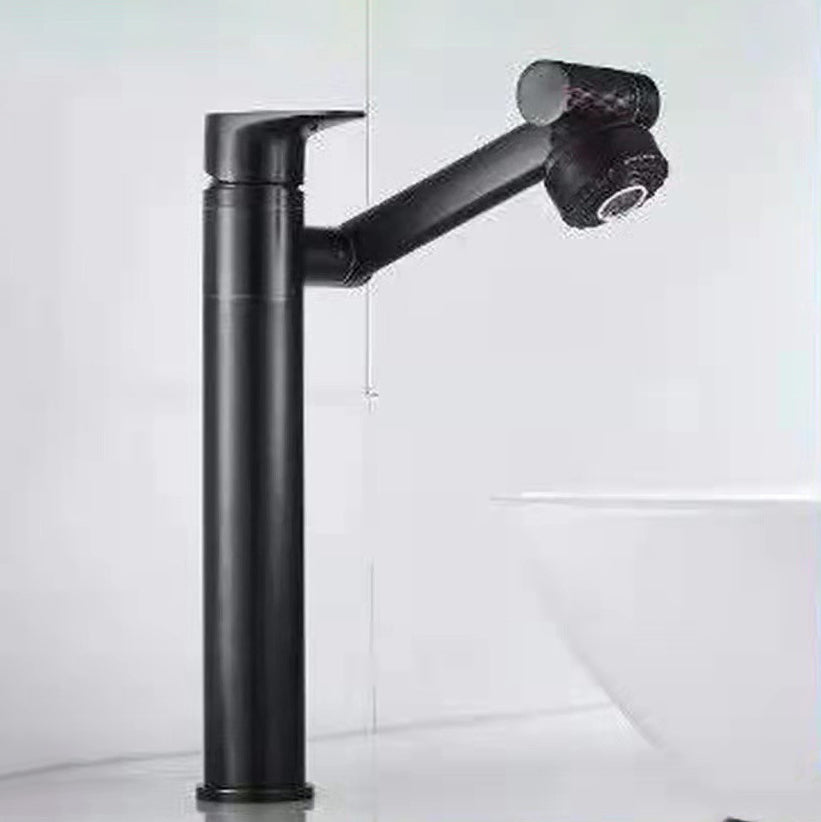 Vessel Sink Faucet Glam Style Single Lever Handle Faucets for Bathroom Black Clearhalo 'Bathroom Remodel & Bathroom Fixtures' 'Bathroom Sink Faucets' 'Bathroom Sinks & Faucet Components' 'bathroom_sink_faucets' 'Home Improvement' 'home_improvement' 'home_improvement_bathroom_sink_faucets' 6658568