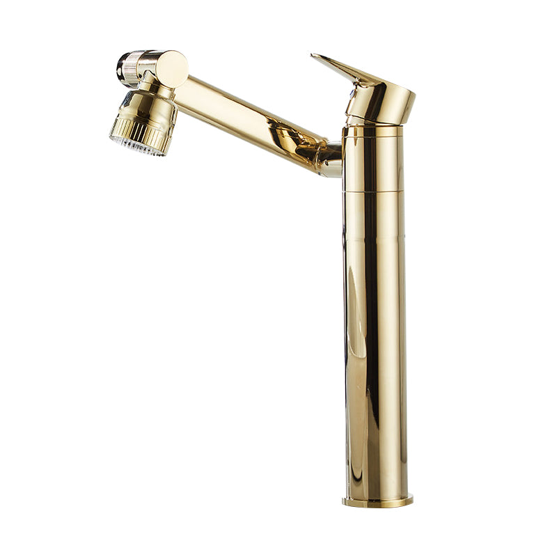 Vessel Sink Faucet Glam Style Single Lever Handle Faucets for Bathroom Gold Clearhalo 'Bathroom Remodel & Bathroom Fixtures' 'Bathroom Sink Faucets' 'Bathroom Sinks & Faucet Components' 'bathroom_sink_faucets' 'Home Improvement' 'home_improvement' 'home_improvement_bathroom_sink_faucets' 6658570