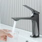 Contemporary Centerset Faucet Lever Handles Single Hole Low Arc Solid Brass Square Faucet Clearhalo 'Bathroom Remodel & Bathroom Fixtures' 'Bathroom Sink Faucets' 'Bathroom Sinks & Faucet Components' 'bathroom_sink_faucets' 'Home Improvement' 'home_improvement' 'home_improvement_bathroom_sink_faucets' 6658603