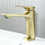 Contemporary Centerset Faucet Lever Handles Single Hole Low Arc Solid Brass Square Faucet Gold 6.3" Clearhalo 'Bathroom Remodel & Bathroom Fixtures' 'Bathroom Sink Faucets' 'Bathroom Sinks & Faucet Components' 'bathroom_sink_faucets' 'Home Improvement' 'home_improvement' 'home_improvement_bathroom_sink_faucets' 6658605