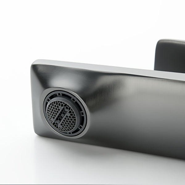 Contemporary Centerset Faucet Lever Handles Single Hole Low Arc Solid Brass Square Faucet Clearhalo 'Bathroom Remodel & Bathroom Fixtures' 'Bathroom Sink Faucets' 'Bathroom Sinks & Faucet Components' 'bathroom_sink_faucets' 'Home Improvement' 'home_improvement' 'home_improvement_bathroom_sink_faucets' 6658616