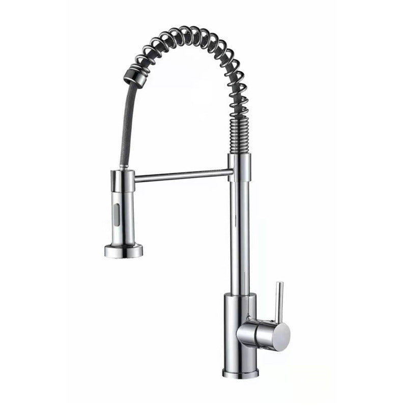 Farmhouse Bar Faucet Brass Lever Handles Spring Spout Pot Filler Kitchen Faucet Clearhalo 'Home Improvement' 'home_improvement' 'home_improvement_kitchen_faucets' 'Kitchen Faucets' 'Kitchen Remodel & Kitchen Fixtures' 'Kitchen Sinks & Faucet Components' 'kitchen_faucets' 6658682