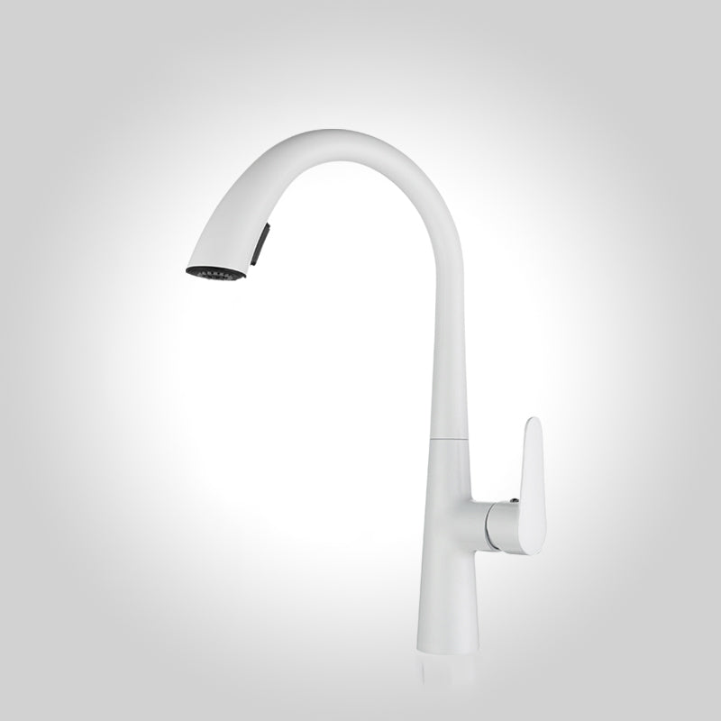 Modern Pot Filler Kitchen Faucet Brass Lever Handles Pull out Faucet Kitchen Faucet White Clearhalo 'Home Improvement' 'home_improvement' 'home_improvement_kitchen_faucets' 'Kitchen Faucets' 'Kitchen Remodel & Kitchen Fixtures' 'Kitchen Sinks & Faucet Components' 'kitchen_faucets' 6658711