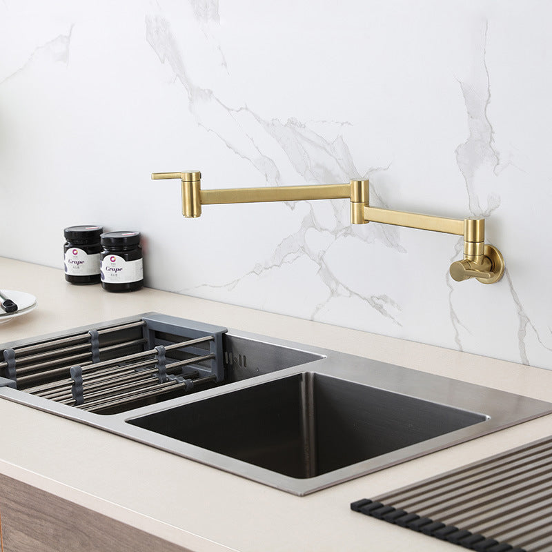 Modern Pull Down One Handle Pot Filler Low Profile Filler with 1-Hold Clearhalo 'Home Improvement' 'home_improvement' 'home_improvement_kitchen_faucets' 'Kitchen Faucets' 'Kitchen Remodel & Kitchen Fixtures' 'Kitchen Sinks & Faucet Components' 'kitchen_faucets' 6658723