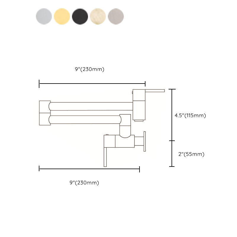 Modern Pull Down One Handle Pot Filler Low Profile Filler with 1-Hold Clearhalo 'Home Improvement' 'home_improvement' 'home_improvement_kitchen_faucets' 'Kitchen Faucets' 'Kitchen Remodel & Kitchen Fixtures' 'Kitchen Sinks & Faucet Components' 'kitchen_faucets' 6658731