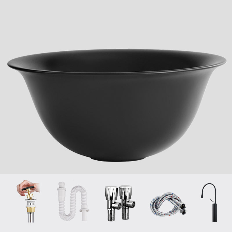 Modern Bathroom Sink Porcelain Round with Pop-Up Drain Vessel Bathroom Sink Black Sink Not Available Clearhalo 'Bathroom Remodel & Bathroom Fixtures' 'Bathroom Sinks & Faucet Components' 'Bathroom Sinks' 'bathroom_sink' 'Home Improvement' 'home_improvement' 'home_improvement_bathroom_sink' 6658919