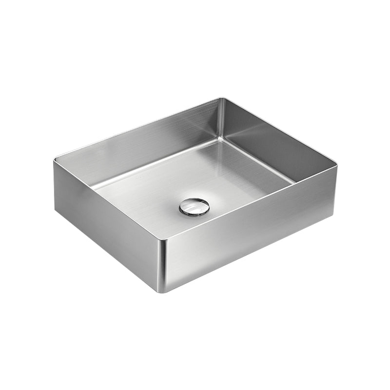 Modern Style Bathroom Sink Stainless Steel Noise-cancelling Design Bathroom Sink Clearhalo 'Bathroom Remodel & Bathroom Fixtures' 'Bathroom Sinks & Faucet Components' 'Bathroom Sinks' 'bathroom_sink' 'Home Improvement' 'home_improvement' 'home_improvement_bathroom_sink' 6658997