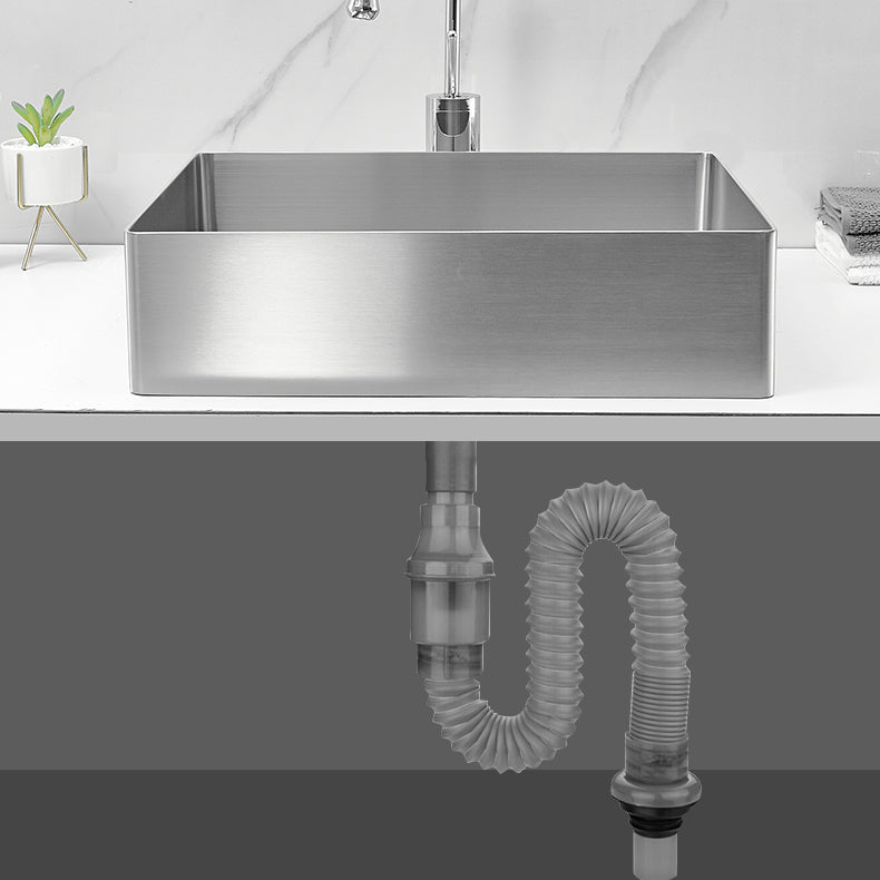 Modern Style Bathroom Sink Stainless Steel Noise-cancelling Design Bathroom Sink Clearhalo 'Bathroom Remodel & Bathroom Fixtures' 'Bathroom Sinks & Faucet Components' 'Bathroom Sinks' 'bathroom_sink' 'Home Improvement' 'home_improvement' 'home_improvement_bathroom_sink' 6659002
