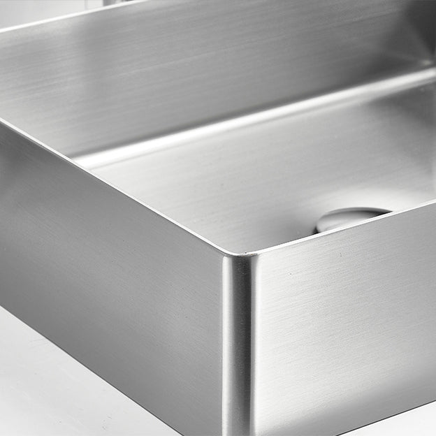 Modern Style Bathroom Sink Stainless Steel Noise-cancelling Design Bathroom Sink Clearhalo 'Bathroom Remodel & Bathroom Fixtures' 'Bathroom Sinks & Faucet Components' 'Bathroom Sinks' 'bathroom_sink' 'Home Improvement' 'home_improvement' 'home_improvement_bathroom_sink' 6659006