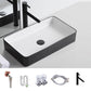 Modern Trough Bathroom Sink White and Black Trough Bathroom Sink 20"L x 14"W x 4"H Black White Sink with Faucet Clearhalo 'Bathroom Remodel & Bathroom Fixtures' 'Bathroom Sinks & Faucet Components' 'Bathroom Sinks' 'bathroom_sink' 'Home Improvement' 'home_improvement' 'home_improvement_bathroom_sink' 6659031