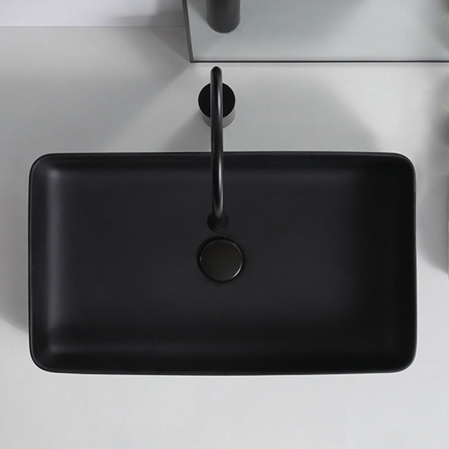 Modern Trough Bathroom Sink White and Black Trough Bathroom Sink Clearhalo 'Bathroom Remodel & Bathroom Fixtures' 'Bathroom Sinks & Faucet Components' 'Bathroom Sinks' 'bathroom_sink' 'Home Improvement' 'home_improvement' 'home_improvement_bathroom_sink' 6659033