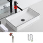 Modern Trough Bathroom Sink White and Black Trough Bathroom Sink 20"L x 14"W x 4"H White Sink Clearhalo 'Bathroom Remodel & Bathroom Fixtures' 'Bathroom Sinks & Faucet Components' 'Bathroom Sinks' 'bathroom_sink' 'Home Improvement' 'home_improvement' 'home_improvement_bathroom_sink' 6659044