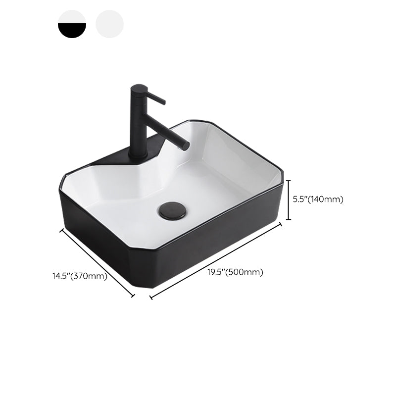 Modern Trough Bathroom Sink White and Black Trough Bathroom Sink Clearhalo 'Bathroom Remodel & Bathroom Fixtures' 'Bathroom Sinks & Faucet Components' 'Bathroom Sinks' 'bathroom_sink' 'Home Improvement' 'home_improvement' 'home_improvement_bathroom_sink' 6659051