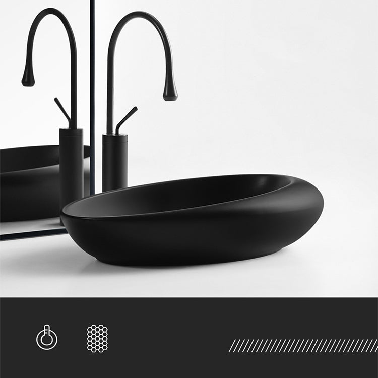 Modern Vessel Bathroom Sink Porcelain Oval Shut-Off Valve Included Vessel Clearhalo 'Bathroom Remodel & Bathroom Fixtures' 'Bathroom Sinks & Faucet Components' 'Bathroom Sinks' 'bathroom_sink' 'Home Improvement' 'home_improvement' 'home_improvement_bathroom_sink' 6659073