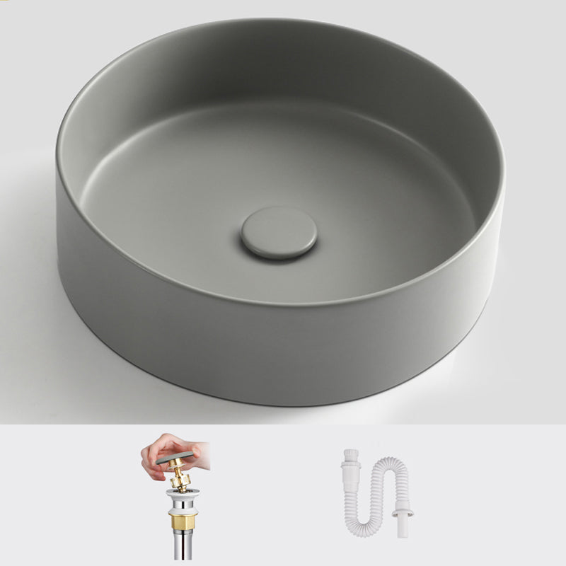 Porcelain Green and Grey Trough Bathroom Sink Modern Trough Bathroom Sink 16"L x 16"W x 5"H Grey None Clearhalo 'Bathroom Remodel & Bathroom Fixtures' 'Bathroom Sinks & Faucet Components' 'Bathroom Sinks' 'bathroom_sink' 'Home Improvement' 'home_improvement' 'home_improvement_bathroom_sink' 6659120