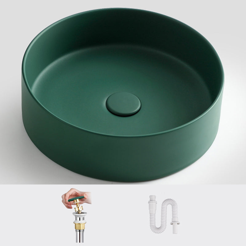 Porcelain Green and Grey Trough Bathroom Sink Modern Trough Bathroom Sink 16"L x 16"W x 5"H Green None Clearhalo 'Bathroom Remodel & Bathroom Fixtures' 'Bathroom Sinks & Faucet Components' 'Bathroom Sinks' 'bathroom_sink' 'Home Improvement' 'home_improvement' 'home_improvement_bathroom_sink' 6659121