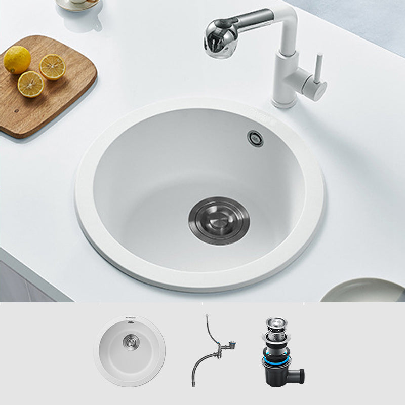Single Bowl Kitchen Sink Modern Style Round Shape Kitchen Sink with Basket Strainer White Sink Only None Clearhalo 'Home Improvement' 'home_improvement' 'home_improvement_kitchen_sinks' 'Kitchen Remodel & Kitchen Fixtures' 'Kitchen Sinks & Faucet Components' 'Kitchen Sinks' 'kitchen_sinks' 6659237