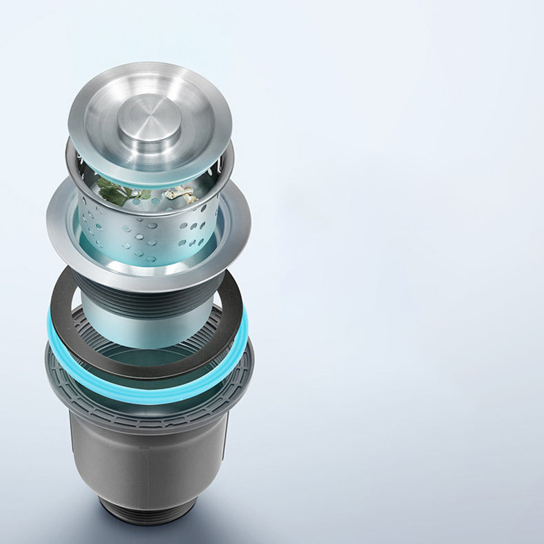 Single Bowl Kitchen Sink Modern Style Round Shape Kitchen Sink with Basket Strainer Clearhalo 'Home Improvement' 'home_improvement' 'home_improvement_kitchen_sinks' 'Kitchen Remodel & Kitchen Fixtures' 'Kitchen Sinks & Faucet Components' 'Kitchen Sinks' 'kitchen_sinks' 6659240