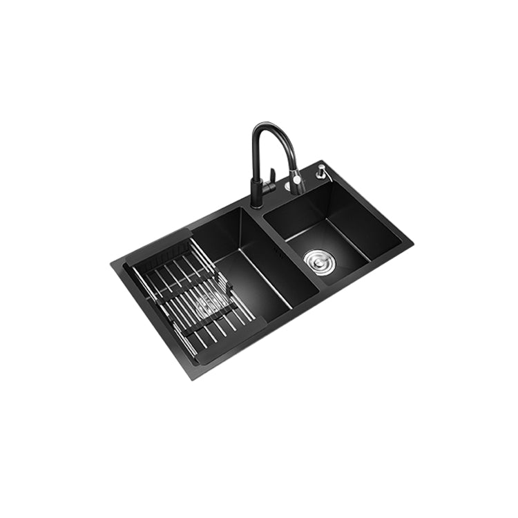 Modern Style Kitchen Sink Stainless Steel Rectangle Dirt Resistant Drop-In Kitchen Sink Clearhalo 'Home Improvement' 'home_improvement' 'home_improvement_kitchen_sinks' 'Kitchen Remodel & Kitchen Fixtures' 'Kitchen Sinks & Faucet Components' 'Kitchen Sinks' 'kitchen_sinks' 6659254