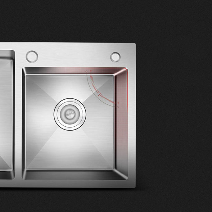 Modern Style Kitchen Sink Stainless Steel Drop-In Kitchen Double Sink Clearhalo 'Home Improvement' 'home_improvement' 'home_improvement_kitchen_sinks' 'Kitchen Remodel & Kitchen Fixtures' 'Kitchen Sinks & Faucet Components' 'Kitchen Sinks' 'kitchen_sinks' 6659287