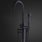 Floor Mounted Metal Freestanding Tub Filler High Arc Freestanding Tub Filler Trim Clearhalo 'Bathroom Remodel & Bathroom Fixtures' 'Bathtub Faucets' 'bathtub_faucets' 'Home Improvement' 'home_improvement' 'home_improvement_bathtub_faucets' 6659335