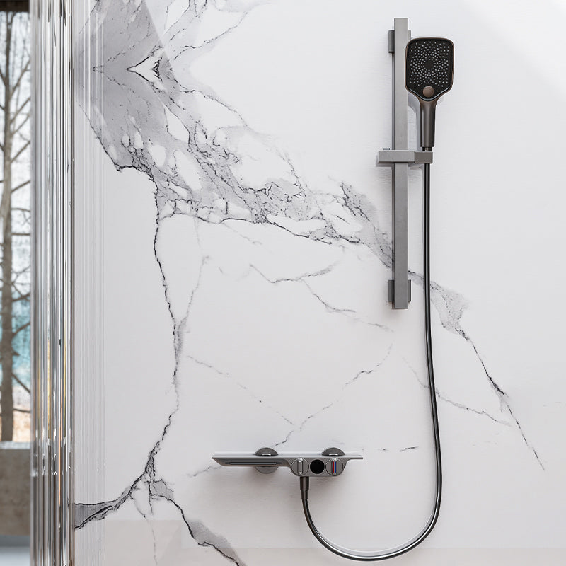 Wall Mounted Metal Bathroom Faucet Low Arc Waterfall Tub Filler Clearhalo 'Bathroom Remodel & Bathroom Fixtures' 'Bathtub Faucets' 'bathtub_faucets' 'Home Improvement' 'home_improvement' 'home_improvement_bathtub_faucets' 6659480