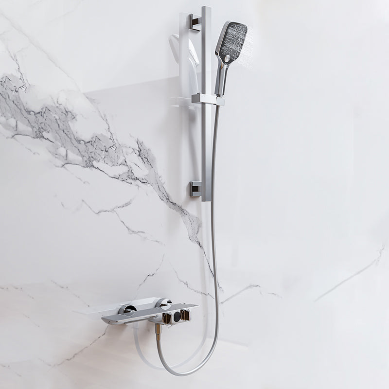 Wall Mounted Metal Bathroom Faucet Low Arc Waterfall Tub Filler Chrome 3 Hole Faucets Clearhalo 'Bathroom Remodel & Bathroom Fixtures' 'Bathtub Faucets' 'bathtub_faucets' 'Home Improvement' 'home_improvement' 'home_improvement_bathtub_faucets' 6659486