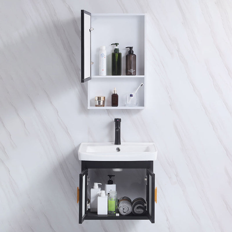 Rectangle Bathroom Vanity Glam Wall Mount Single Sink Mirror Bathroom Vanity Set Clearhalo 'Bathroom Remodel & Bathroom Fixtures' 'Bathroom Vanities' 'bathroom_vanities' 'Home Improvement' 'home_improvement' 'home_improvement_bathroom_vanities' 6659552