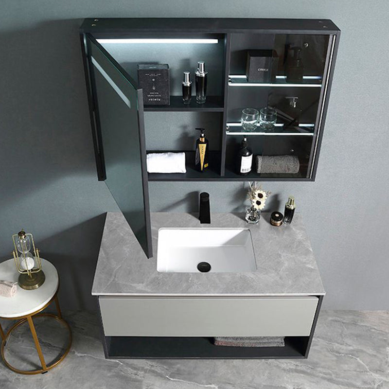 Contemporary Wooden Sink Vanity Storage Shelves Bathroom Sink Vanity Clearhalo 'Bathroom Remodel & Bathroom Fixtures' 'Bathroom Vanities' 'bathroom_vanities' 'Home Improvement' 'home_improvement' 'home_improvement_bathroom_vanities' 6659568