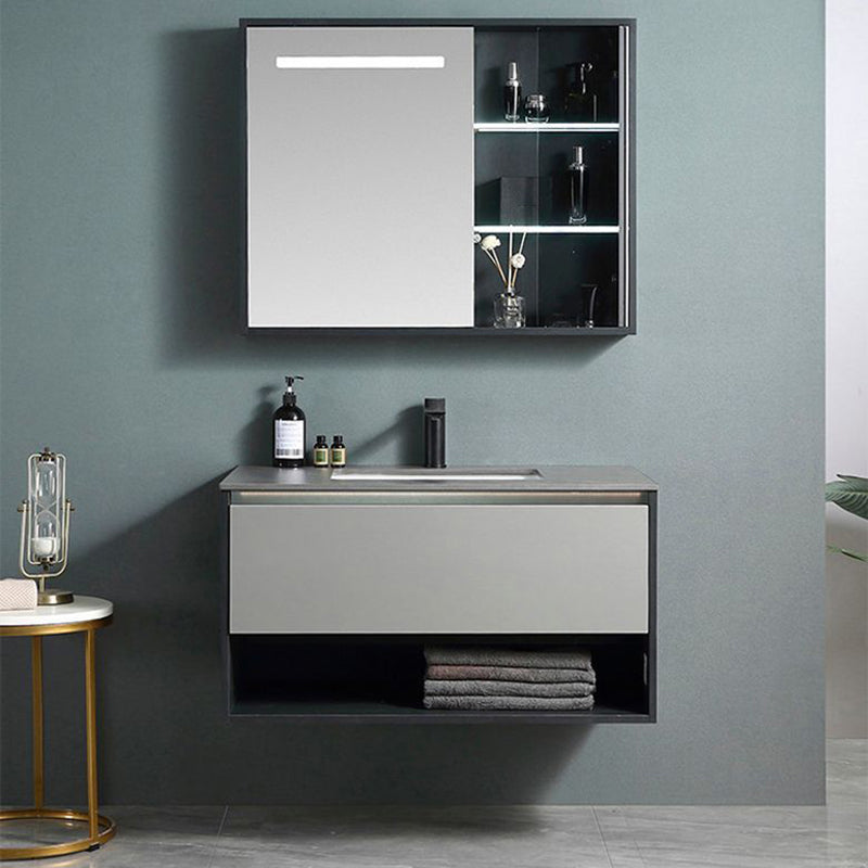 Contemporary Wooden Sink Vanity Storage Shelves Bathroom Sink Vanity Clearhalo 'Bathroom Remodel & Bathroom Fixtures' 'Bathroom Vanities' 'bathroom_vanities' 'Home Improvement' 'home_improvement' 'home_improvement_bathroom_vanities' 6659577