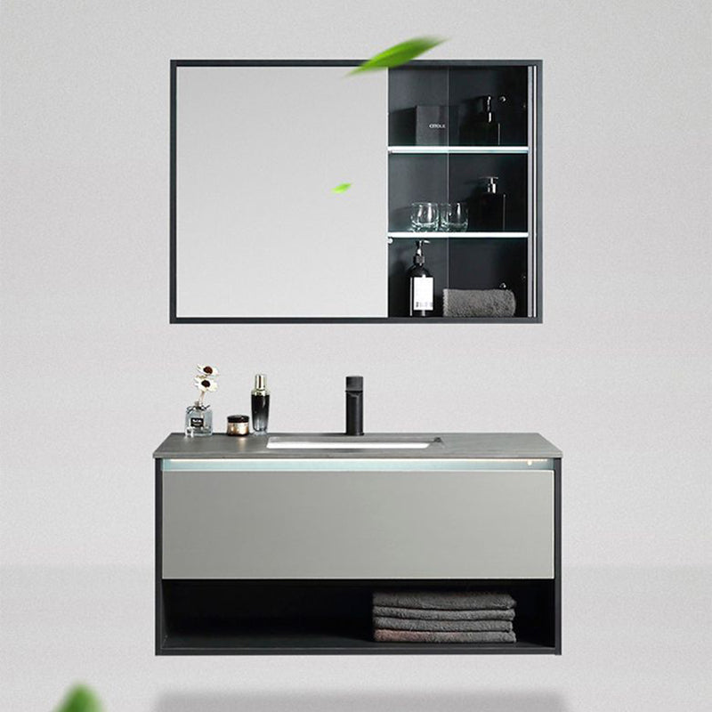 Contemporary Wooden Sink Vanity Storage Shelves Bathroom Sink Vanity Clearhalo 'Bathroom Remodel & Bathroom Fixtures' 'Bathroom Vanities' 'bathroom_vanities' 'Home Improvement' 'home_improvement' 'home_improvement_bathroom_vanities' 6659578