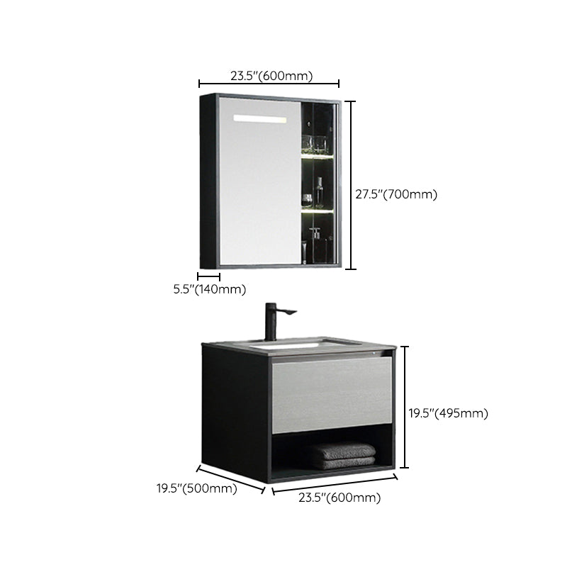 Contemporary Wooden Sink Vanity Storage Shelves Bathroom Sink Vanity Clearhalo 'Bathroom Remodel & Bathroom Fixtures' 'Bathroom Vanities' 'bathroom_vanities' 'Home Improvement' 'home_improvement' 'home_improvement_bathroom_vanities' 6659580