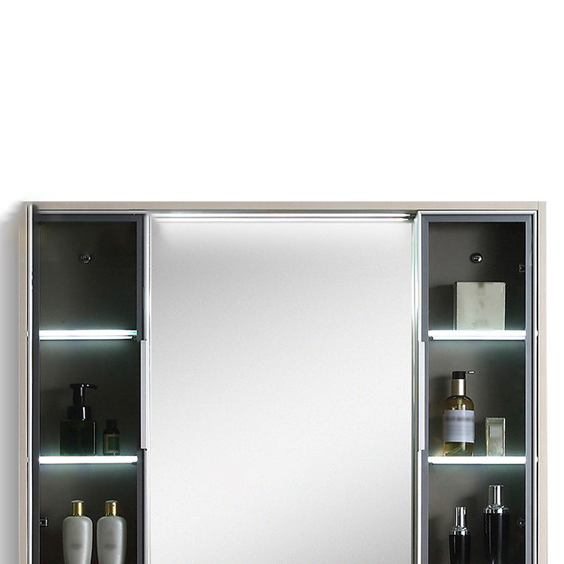 Contemporary Wooden Vanity Cabinet Mirror Bathroom Vanity Set with Storage Shelving Clearhalo 'Bathroom Remodel & Bathroom Fixtures' 'Bathroom Vanities' 'bathroom_vanities' 'Home Improvement' 'home_improvement' 'home_improvement_bathroom_vanities' 6659631