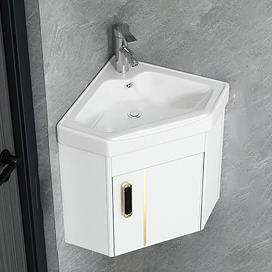 Wall Mounted Corner Bathroom Vanity Triangular Abstract Vanity