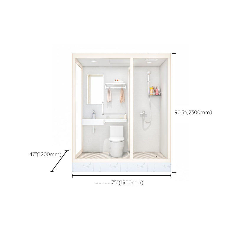 Linear Sliding Shower Enclosure Metal Framed Shower Enclosure in White Clearhalo 'Bathroom Remodel & Bathroom Fixtures' 'Home Improvement' 'home_improvement' 'home_improvement_shower_stalls_enclosures' 'Shower Stalls & Enclosures' 'shower_stalls_enclosures' 'Showers & Bathtubs' 6659785
