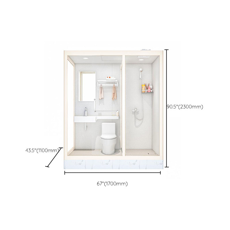 Linear Sliding Shower Enclosure Metal Framed Shower Enclosure in White Clearhalo 'Bathroom Remodel & Bathroom Fixtures' 'Home Improvement' 'home_improvement' 'home_improvement_shower_stalls_enclosures' 'Shower Stalls & Enclosures' 'shower_stalls_enclosures' 'Showers & Bathtubs' 6659786