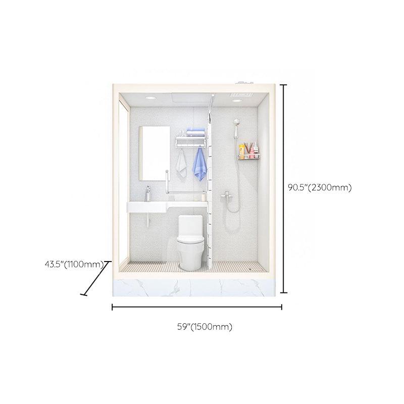 Linear Sliding Shower Enclosure Metal Framed Shower Enclosure in White Clearhalo 'Bathroom Remodel & Bathroom Fixtures' 'Home Improvement' 'home_improvement' 'home_improvement_shower_stalls_enclosures' 'Shower Stalls & Enclosures' 'shower_stalls_enclosures' 'Showers & Bathtubs' 6659787