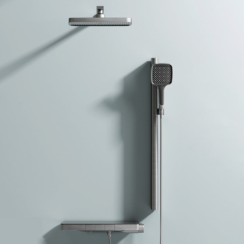 Contemporary Shower Set Handheld Shower Head Wall Mounted Shower System Clearhalo 'Bathroom Remodel & Bathroom Fixtures' 'Home Improvement' 'home_improvement' 'home_improvement_shower_faucets' 'Shower Faucets & Systems' 'shower_faucets' 'Showers & Bathtubs Plumbing' 'Showers & Bathtubs' 6659831