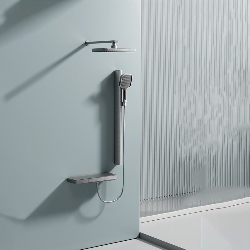 Contemporary Shower Set Handheld Shower Head Wall Mounted Shower System Clearhalo 'Bathroom Remodel & Bathroom Fixtures' 'Home Improvement' 'home_improvement' 'home_improvement_shower_faucets' 'Shower Faucets & Systems' 'shower_faucets' 'Showers & Bathtubs Plumbing' 'Showers & Bathtubs' 6659834