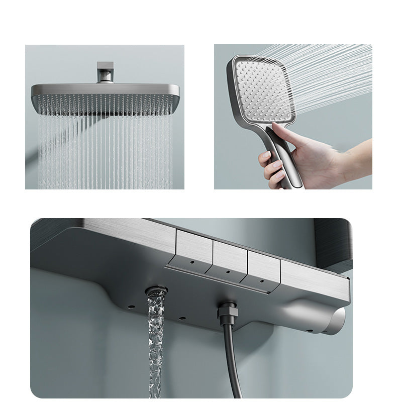 Contemporary Shower Set Handheld Shower Head Wall Mounted Shower System Clearhalo 'Bathroom Remodel & Bathroom Fixtures' 'Home Improvement' 'home_improvement' 'home_improvement_shower_faucets' 'Shower Faucets & Systems' 'shower_faucets' 'Showers & Bathtubs Plumbing' 'Showers & Bathtubs' 6659839