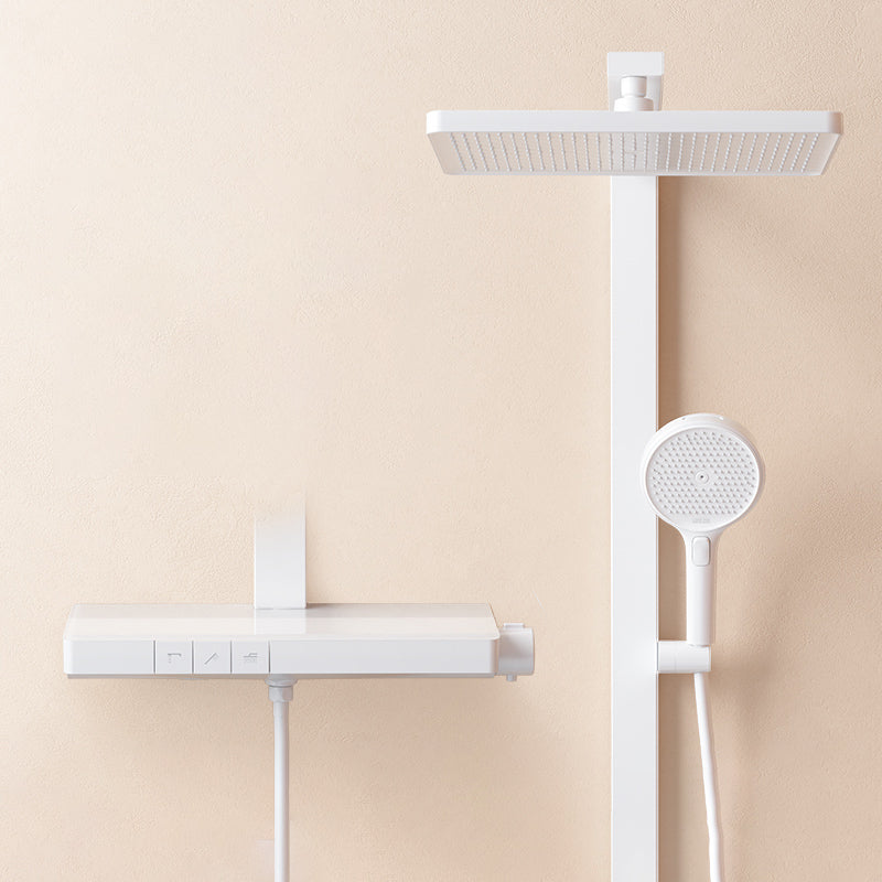 Modern Shower Faucet Brass Thermostatic Adjustable Shower Head Shower System White Three Function Thermostatic Model Clearhalo 'Bathroom Remodel & Bathroom Fixtures' 'Home Improvement' 'home_improvement' 'home_improvement_shower_faucets' 'Shower Faucets & Systems' 'shower_faucets' 'Showers & Bathtubs Plumbing' 'Showers & Bathtubs' 6659850