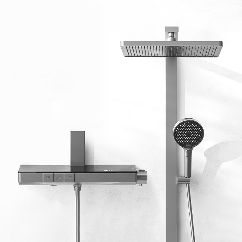 Modern Shower Faucet Brass Thermostatic Adjustable Shower Head Shower System Gun Grey Three Function Thermostatic Model Clearhalo 'Bathroom Remodel & Bathroom Fixtures' 'Home Improvement' 'home_improvement' 'home_improvement_shower_faucets' 'Shower Faucets & Systems' 'shower_faucets' 'Showers & Bathtubs Plumbing' 'Showers & Bathtubs' 6659853