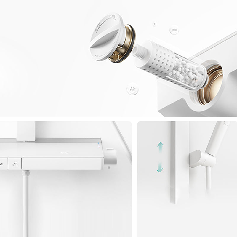 Modern Shower Faucet Brass Thermostatic Adjustable Shower Head Shower System Clearhalo 'Bathroom Remodel & Bathroom Fixtures' 'Home Improvement' 'home_improvement' 'home_improvement_shower_faucets' 'Shower Faucets & Systems' 'shower_faucets' 'Showers & Bathtubs Plumbing' 'Showers & Bathtubs' 6659858