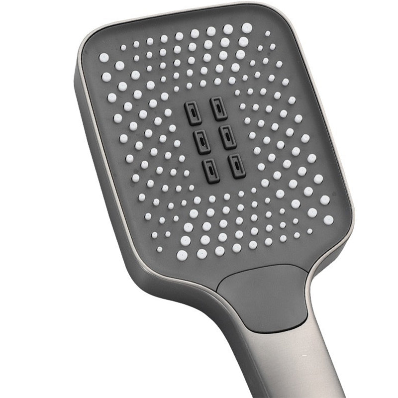 Modern Adjustable Water Flow Square Shower Faucet Shower Hose Shower System on Wall Clearhalo 'Bathroom Remodel & Bathroom Fixtures' 'Home Improvement' 'home_improvement' 'home_improvement_shower_faucets' 'Shower Faucets & Systems' 'shower_faucets' 'Showers & Bathtubs Plumbing' 'Showers & Bathtubs' 6659886