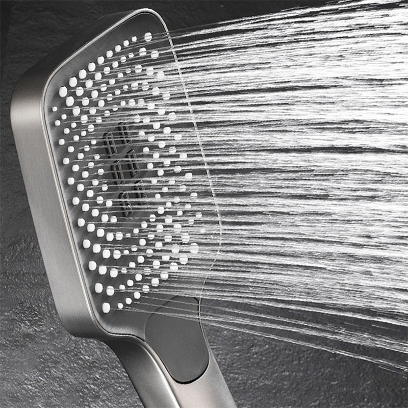 Modern Adjustable Water Flow Square Shower Faucet Shower Hose Shower System on Wall Clearhalo 'Bathroom Remodel & Bathroom Fixtures' 'Home Improvement' 'home_improvement' 'home_improvement_shower_faucets' 'Shower Faucets & Systems' 'shower_faucets' 'Showers & Bathtubs Plumbing' 'Showers & Bathtubs' 6659887