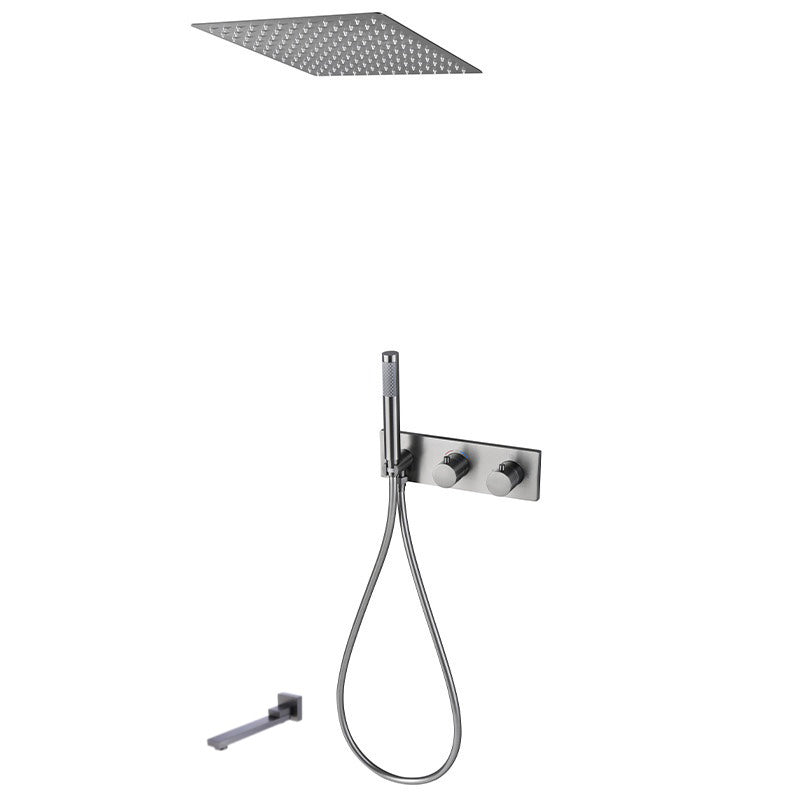 Modern Shower Trim Brass Fixed Shower Head Shower Head Combo Gun Grey 3 Clearhalo 'Bathroom Remodel & Bathroom Fixtures' 'Home Improvement' 'home_improvement' 'home_improvement_shower_faucets' 'Shower Faucets & Systems' 'shower_faucets' 'Showers & Bathtubs Plumbing' 'Showers & Bathtubs' 6659945